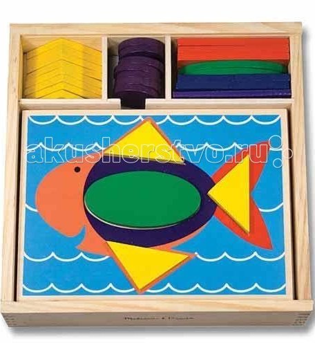 Деревянная игрушка Melissa & Doug Первые навыки Трафарет и блоки