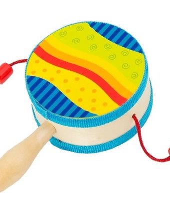 Миниатюра фотографии Музыкальный инструмент goki барабанчик на ручке радуга