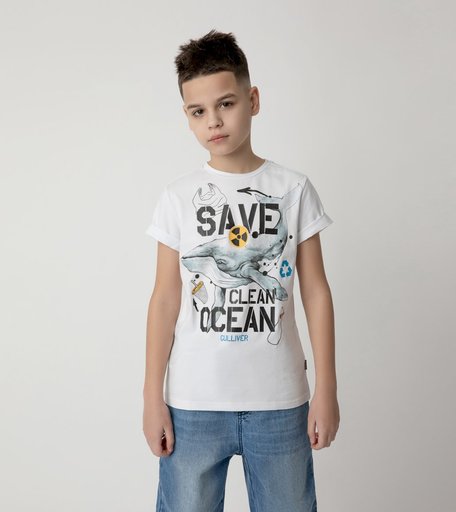 Футболка Save Clean Ocean для мальчика Gulliver