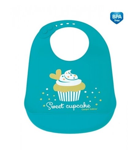 Нагрудник Canpol Cupcake силиконовый, с 4 месяцев, 28х23х2 см