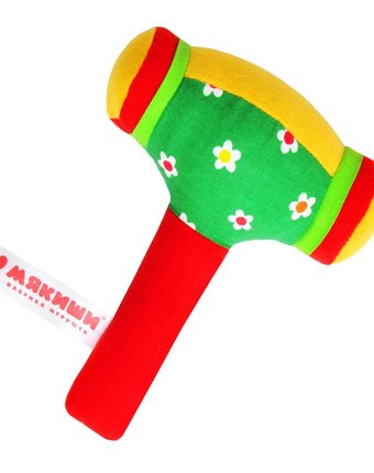 Миниатюра фотографии Развивающая игрушка мякиши шумякиши молоточек цвет: зеленый/красный