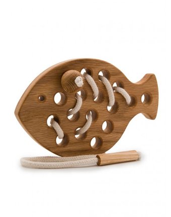 Миниатюра фотографии Деревянная игрушка rodent kids шнуровка рыбка