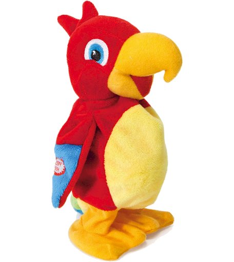 Интерактивная мягкая игрушка Trinity Попугай 20 см цвет: красный