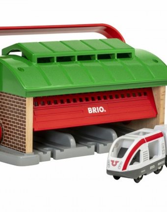 Миниатюра фотографии Brio депо-переноска для 3-х поездов с паровозом и вагоном