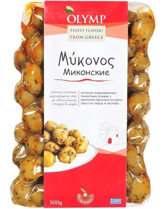 Миниатюра фотографии Just оливки грис миконские в рассоле перец, чеснок 500 г