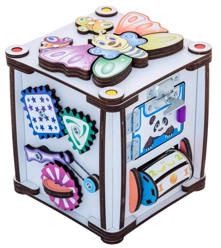 Бизикуб Iwoodplay Зверушки со светом 18 см