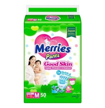 Трусики-подгузники Merries Good Skin, M 7-12 кг, 50 шт.