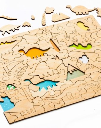 Миниатюра фотографии Деревянная игрушка bradex мозаика-раскраска динозавры