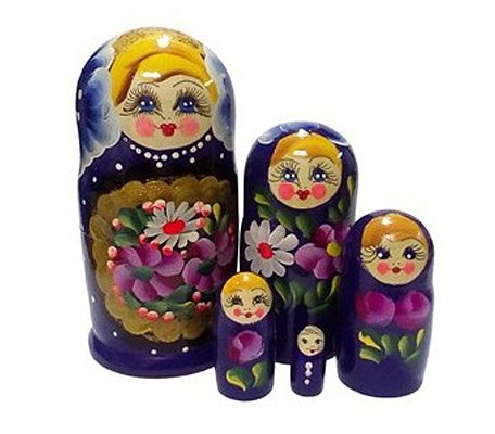 Деревянная игрушка RNToys Матрешка расписная гуашь 5 в 1