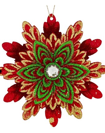 Миниатюра фотографии Елочное украшение erich krause аленький цветочек 12х12х2.5 см