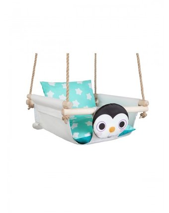 Качели Hotenok подвесные с подушками Пингвин на снегу