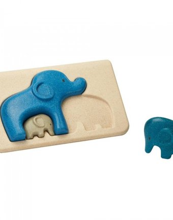 Миниатюра фотографии Деревянная игрушка plan toys пазл слоники