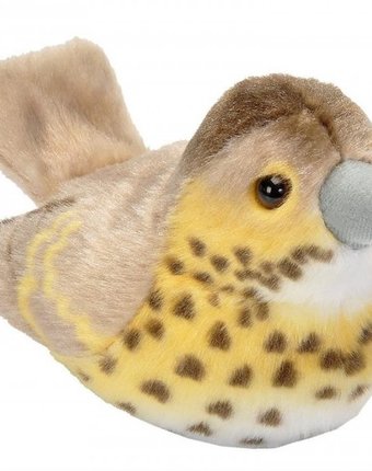 Мягкая игрушка Wild Republic Птица озвученная Дрозд певчий 15 см