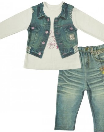 Папитто Комплект (кофточка и штанишки) для девочки Fashion Jeans 593-05