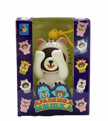 Мишка-дразнюка 1Toy - в костюме снежного барса, 6 х 10 см
