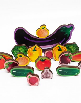 Миниатюра фотографии Деревянная игрушка сибирские игрушки балансир овощи
