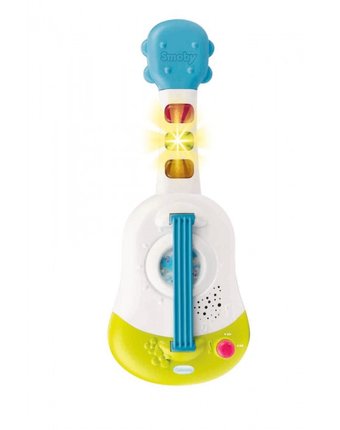 Миниатюра фотографии Музыкальный инструмент smoby cotoons детская электронная укулеле свет звук