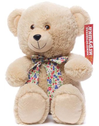 Миниатюра фотографии Мягкая игрушка нижегородская игрушка медведь с бантом сидит 38 см