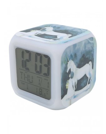 Миниатюра фотографии Часы mihi mihi будильник единорог с подсветкой №6