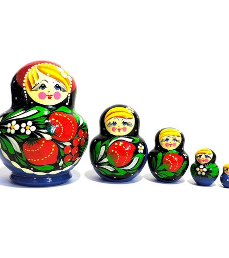 Матрешка Taowa Пятерочка в синем платье