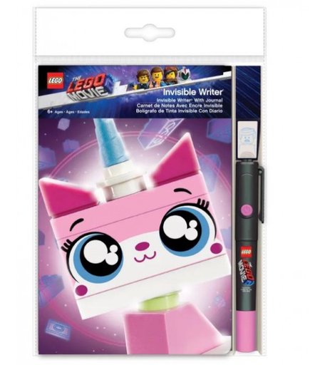 Lego Набор книга для записей 96 листов, ручка, фонарик Movie 2 Unikitty