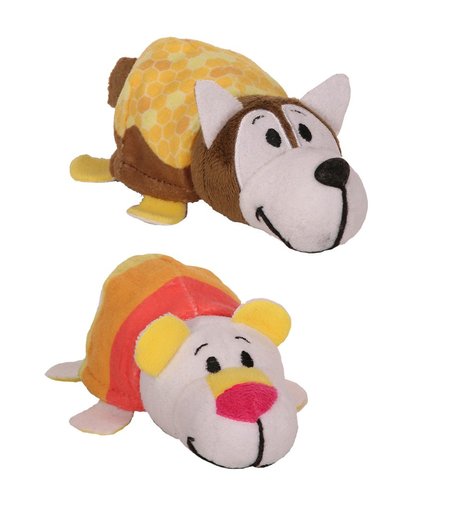 Игрушка-вывернушка 1Toy Ням-Ням Хаски-Полярный мишка 12 см цвет: коричневый/белый