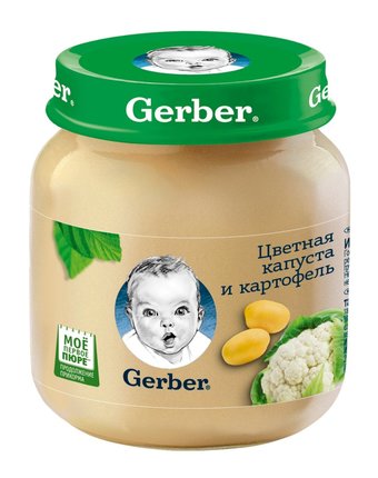 Пюре Gerber цветная капуста-картофель, с 5 месяцев, 130 г