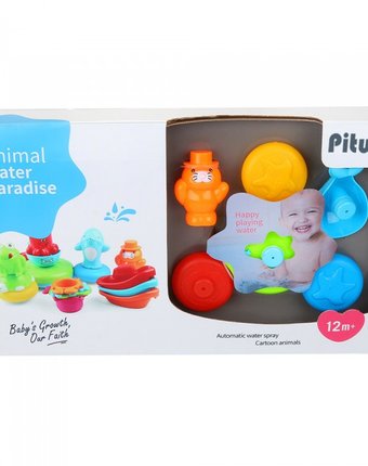 Миниатюра фотографии Pituso набор игрушек для ванной забавные животные