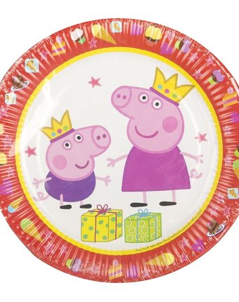 Бумажные тарелки Peppa Pig Пеппа-принцесса 18 см