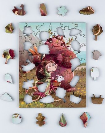 Миниатюра фотографии Деревянная игрушка mr.puzz набор пазлов весенний пикник