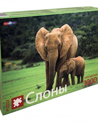 Миниатюра фотографии Альфатойс пазлы слоны (1000 элементов)