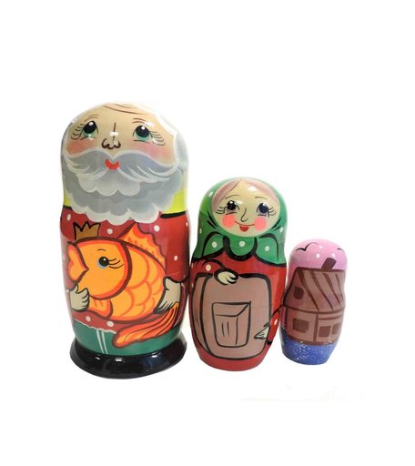 Матрешка Taowa Сказка Золотая рыбка (дед в красной рубахе)