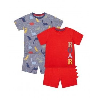 Пижамы "Динозаврики", 2 шт., красный, синий