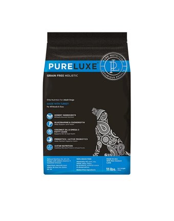Сухой корм PureLUXE Элитное для взрослых собак, с индейкой, 1.81 кг