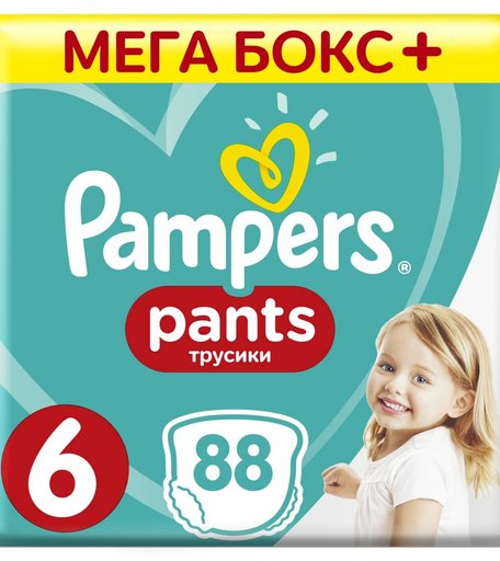 Трусики-подгузники Pampers Pants, р. 6, 15+ кг, 88 шт