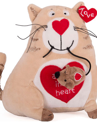 Миниатюра фотографии Мягкая игрушка gulliver кот и мышь любовь с первого взгляда 20 см