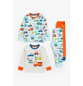 Пижамы "Машинки", 2 шт., оранжевый, голубой