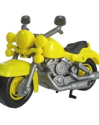 Миниатюра фотографии Мотоцикл полесье кросс желтый 27 см