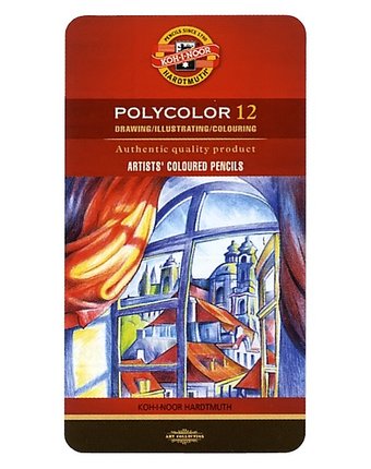 Миниатюра фотографии Koh-i-noor набор карандашей цветных polycolor 12 цветов 3822/12