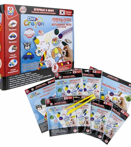 Тесто для лепки 1Toy Art Clay Crayon, 6 цветов