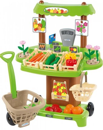 Ecoiffier Детский магазин на колесах Органические продукты с тележкой и корзинкой для покупок