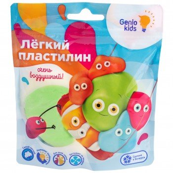 Лёгкий пластилин для детской лепки Genio Kids-Art, разноцветный
