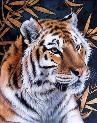 Миниатюра фотографии Котеин картина по номерам тигр 30х30 см