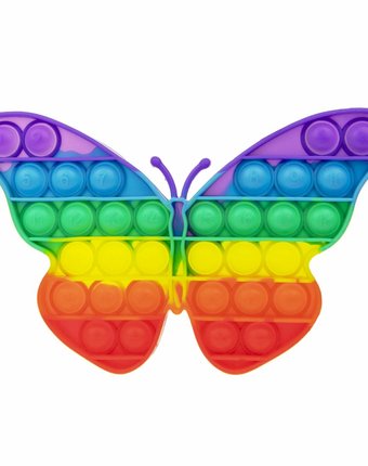 Миниатюра фотографии Игрушка-антистресс 1toy пупырка вечная бабочка радужная 20 см