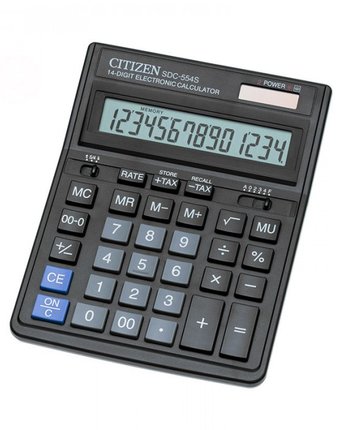 Миниатюра фотографии Citizen калькулятор настольный sdc-554s 14 разрядов