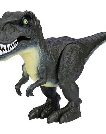 Миниатюра фотографии Интерактивный динозавр 1toy roboalive робо-тираннозавр цвет: черный