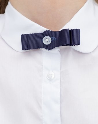 Миниатюра фотографии Блузка белая с коротким рукавом button blue