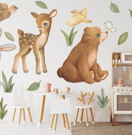 Miaworkstudio Интерьерные наклейки Лесные звери