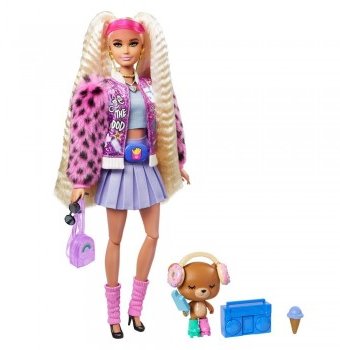Миниатюра фотографии Кукла barbie mattel "экстра блондинка" с хвостиками