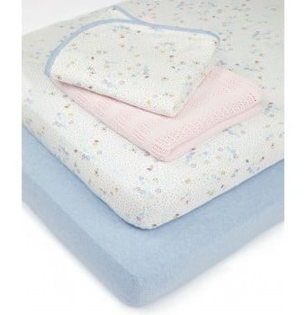 Комплект постельного белья "Весенние цветы", белый, голубой, розовый